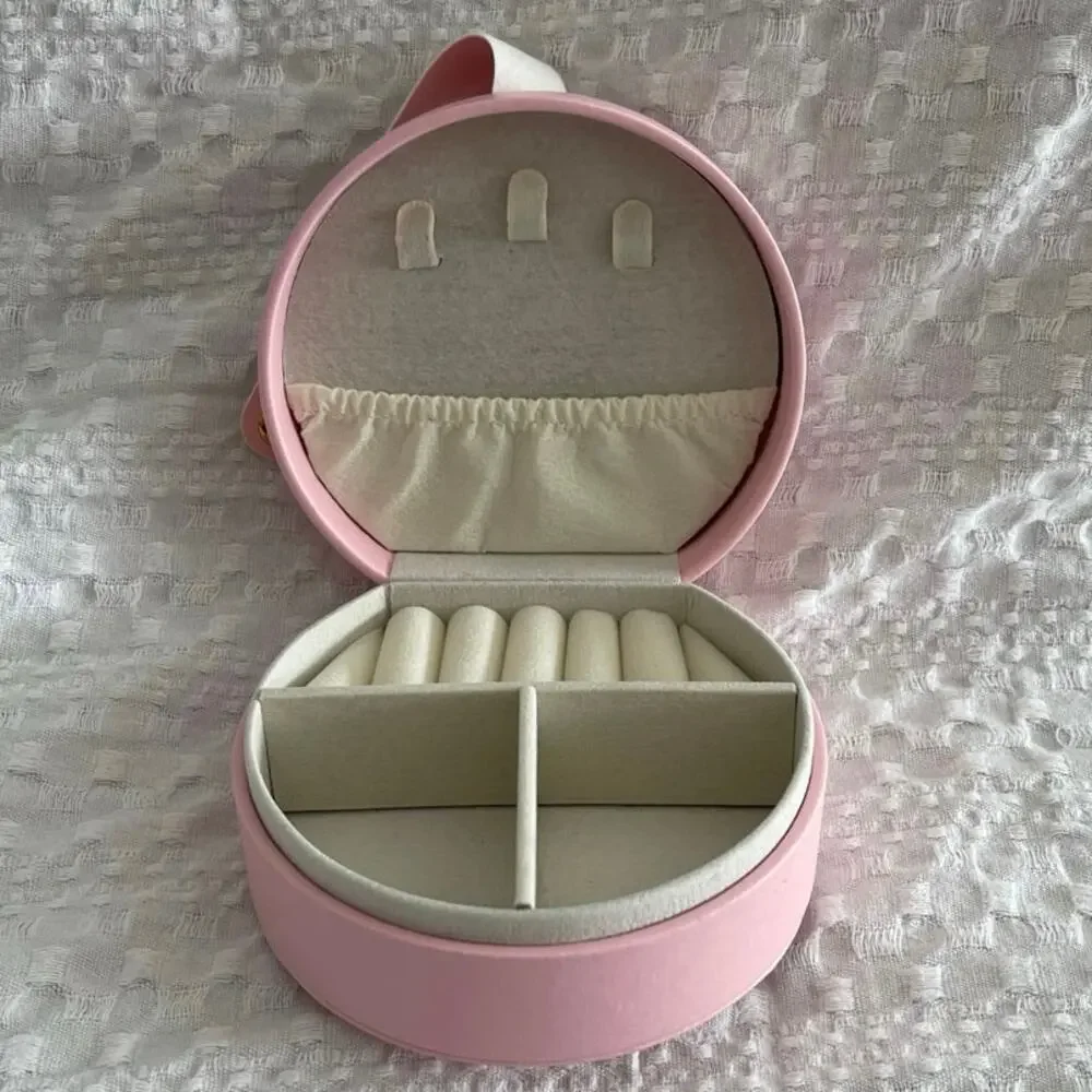 Fashion Travel Jewelry Case Pink Snap Closure